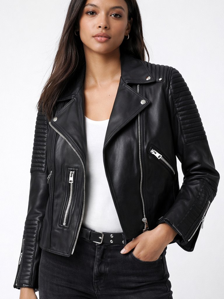Allsaints Estella Leather Jacket Size 6
